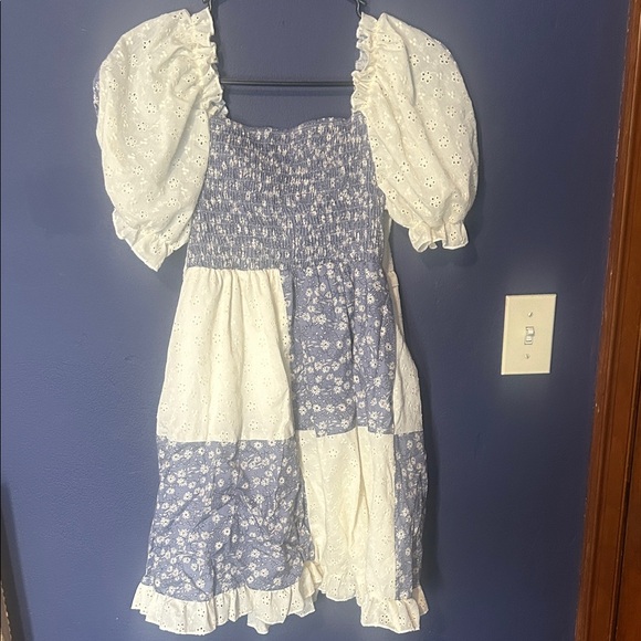 Patchwork Dress With Eyelet Details - Picture 6 of 6